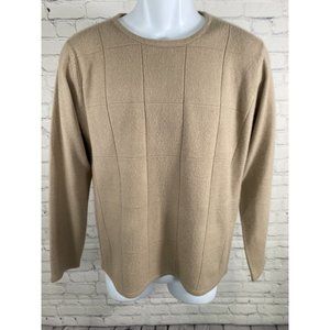 Designers Originals Brown Windowpane Tight Knit Pullover Sweater Men’s M